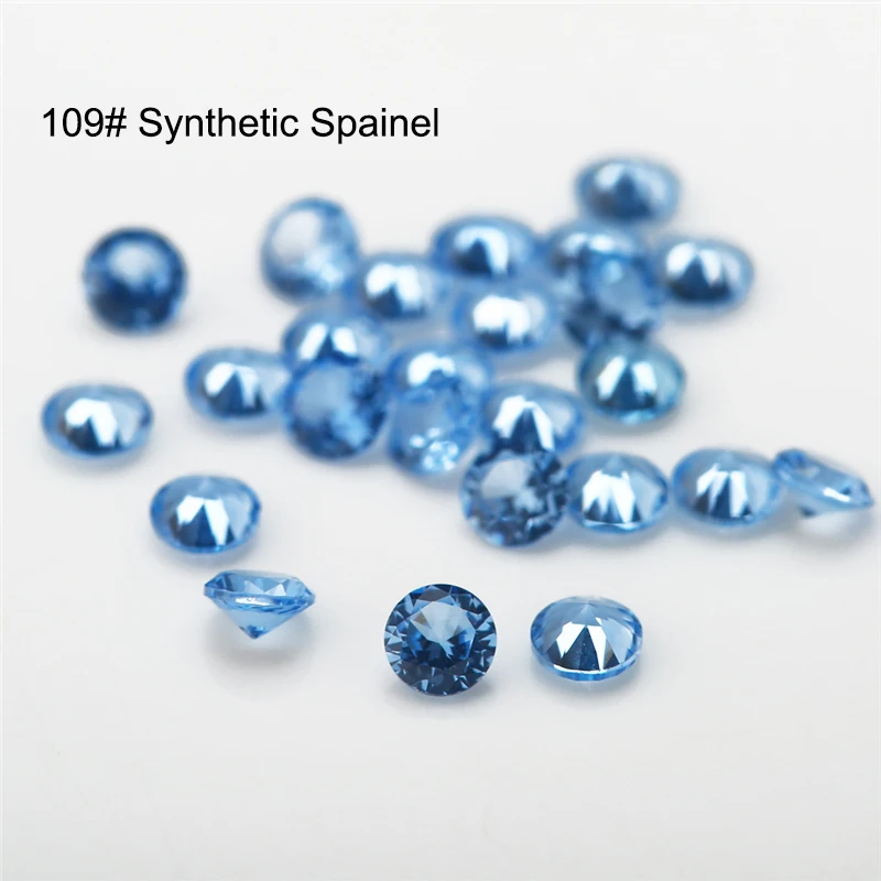 Size 1mm~3mm Round Cut 106# 109# 120# 112# 113# 114# Blue Stones Synthetic Spinel Gemstone For Jewelry