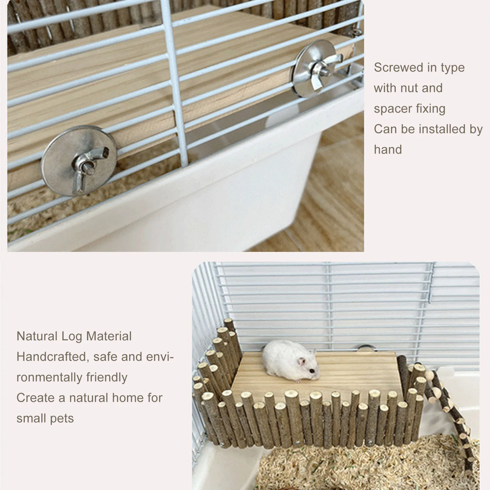 Hamster Climbing  Handcrafted Pet Activity Playground Stable Structure Increase Exercise Chewing  for Golden Bear