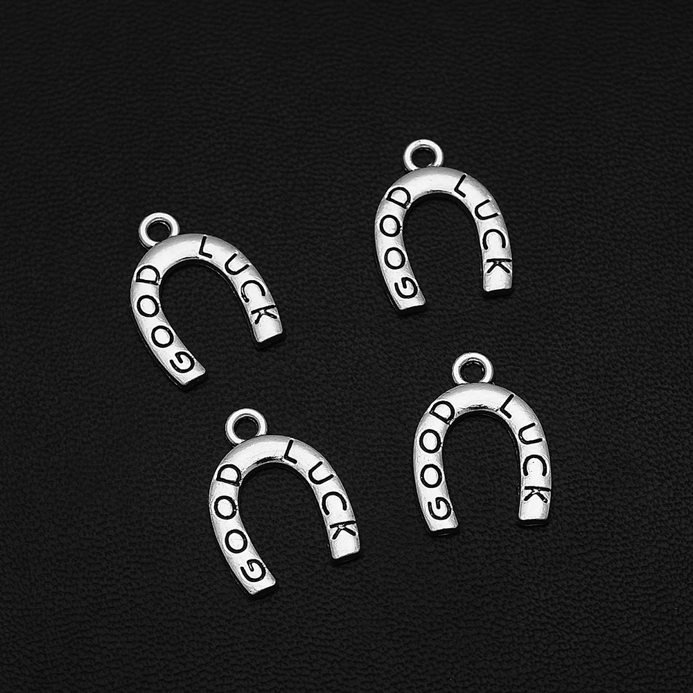 30pcs/lot--12x17mm Horseshoe Good Luck Charms Pendants For Diy Jewelry Making Findings Supplies Accessories Wholesale Bulk Items