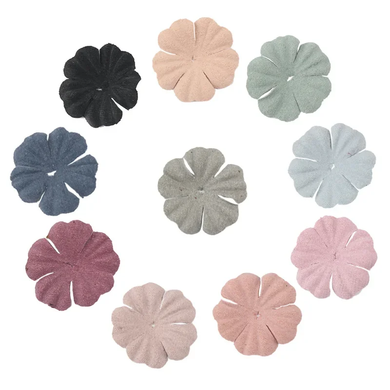 50PC imulation microfiber leather petals diy accessories clothing accessories shoe bag decorative flower pieces