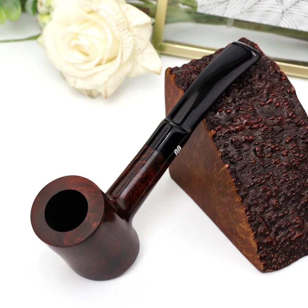 MUXIANG Briar Wood Hammer Shape Handmade Bent Stems Tobacco Pipe For Smoking 9mm Filters With 10 Pipe Smoking Accessory aa0275s