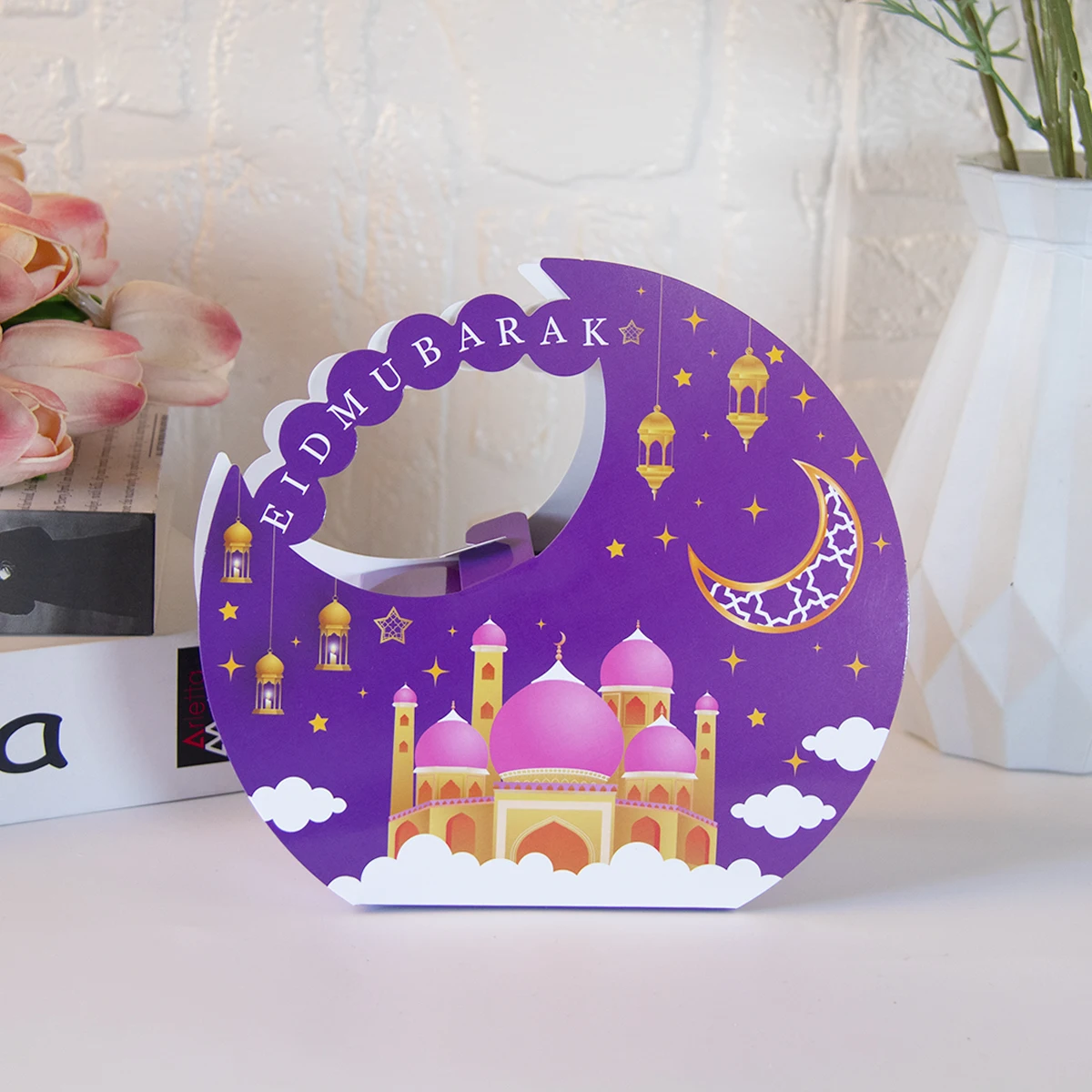 4 Stuks Eid Mubarak Maan Draagbare Verpakkingsdozen Moslim Islamitische Festival Feest Decoraties Geschenken Dozen Ramadan Kareem Benodigdheden