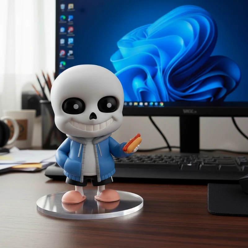 

4''/10cm #1826 Kawaii Sans Action Figure PVC Material Collectible Anime Plastic Model Doll Toys Desktop Decoration Birthday Gift
