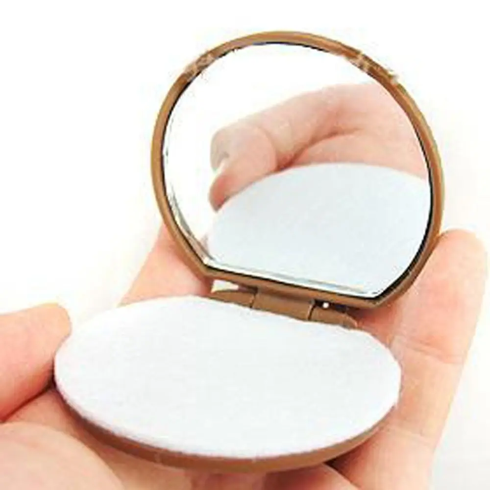 

Mini 2 in 1 Comb Mirror Set Pocket Mirror Portable Makeup Mirror with Comb Set Folding Comb Durable Chocolate Cookie Shaped