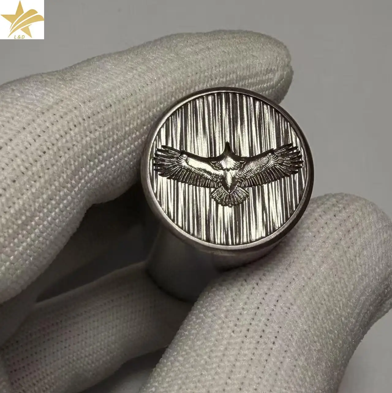 Custom Design 3D Eagles Jewelry Stamp Detailed Soaring Eagle Design Metal and Leather Embossing Tool for Custom Crafting