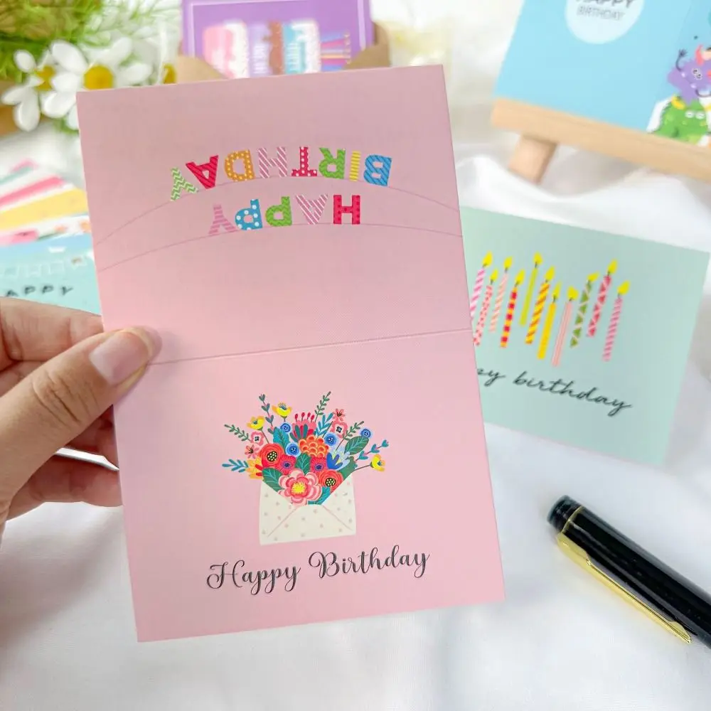 20pcs Combination Set Birthday Greeting Card Blessing with Envelope Happy Birthday Card DIY Handwriting Message Cards