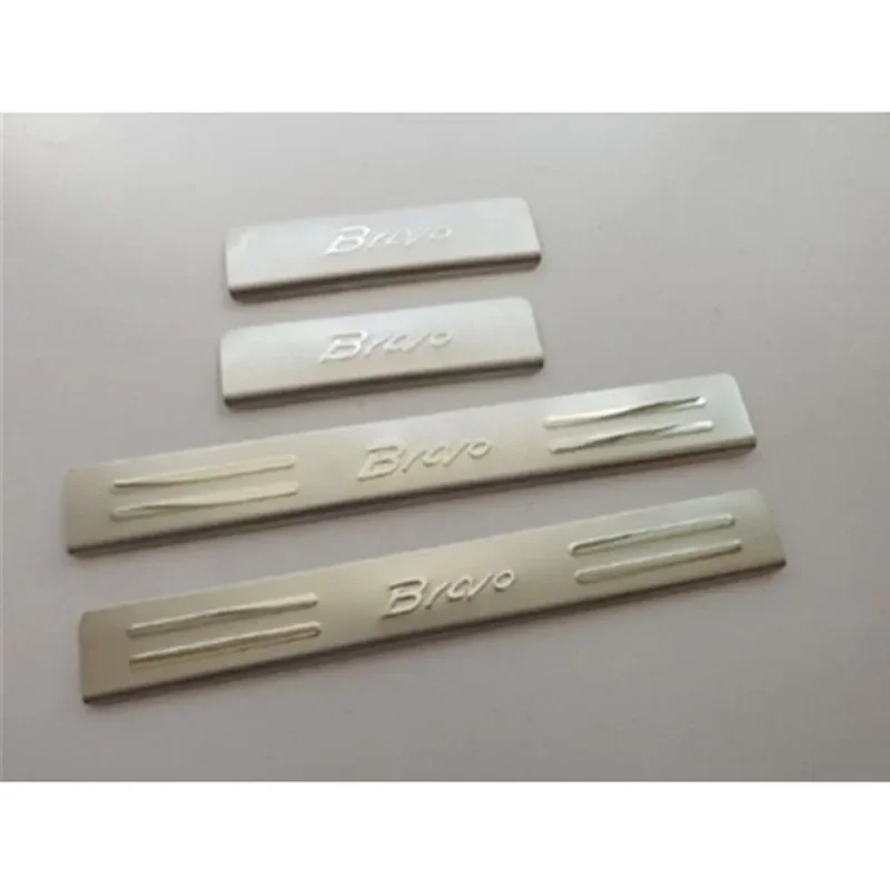 Car styling scuff plates stainless steel door sill strip welcome pedal auto accessories 4pcs for 2008-2019 Fiat Bravo