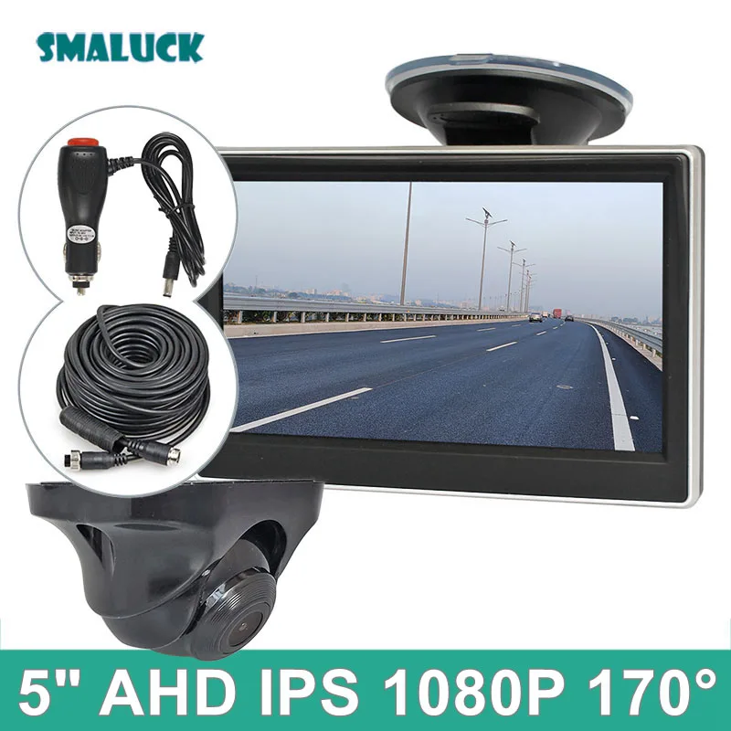 

SMALUCK 5inch AHD IPS Car Monitor Rear View Monitor 1080P IP68 Waterproof Starlight Night Vision AHD Backup Truck RV Car Camera