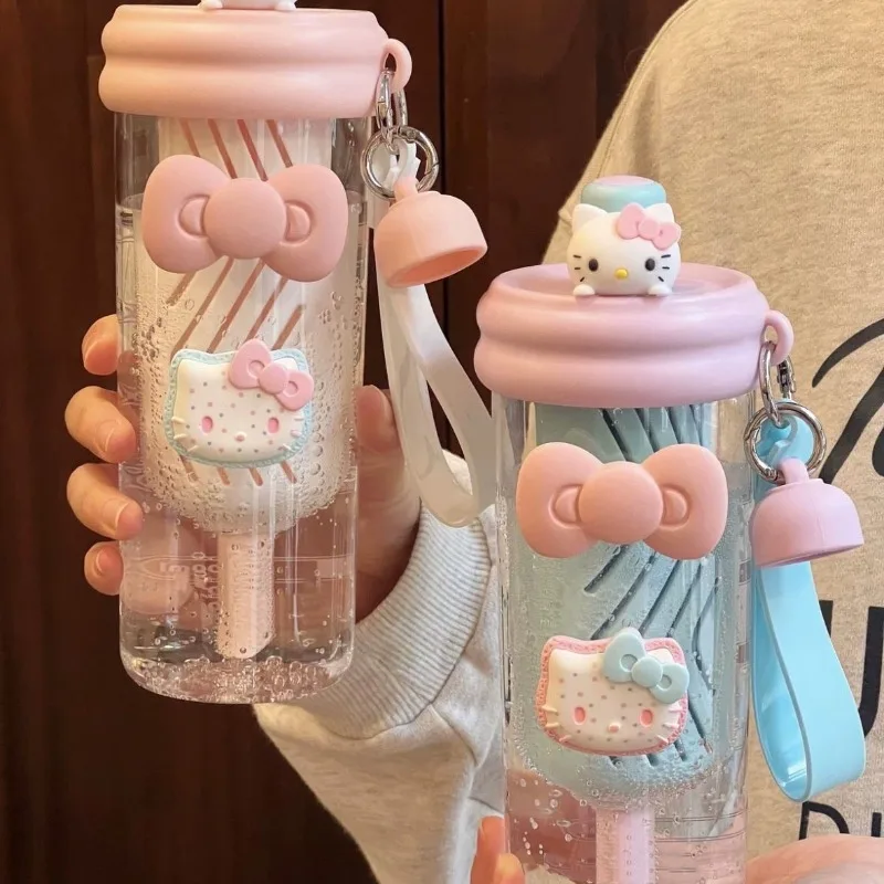 

Hello Kitty Anime Kawaii Sanrio Ins Fashion Portable Large Capacity Bottle Cute Cartoon Patch Cup Campus Bottle Gifts Toys