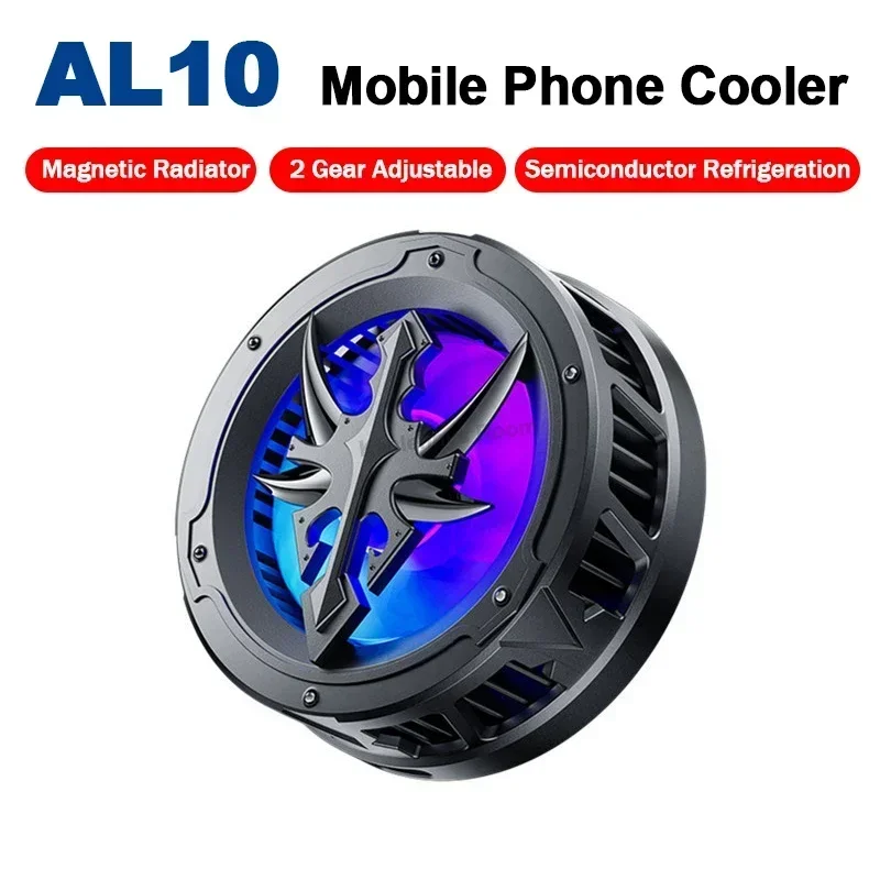 

AL10 Mobile Phone Cooler Semiconductor Cooling Fan Radiator for IOS Android PUBG Magnetic RGB Light Heat Sink Game Accessories