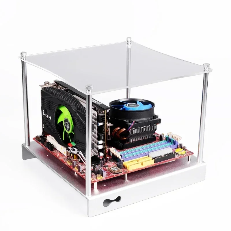 Mini MATX คอมพิวเตอร์อลูมิเนียม PC-ZB01-ITX M-ATX/ATX อลูมิเนียมคอมพิวเตอร์แชสซีเปิดขนาดเล็กแชสซี Micro ATX HTPC