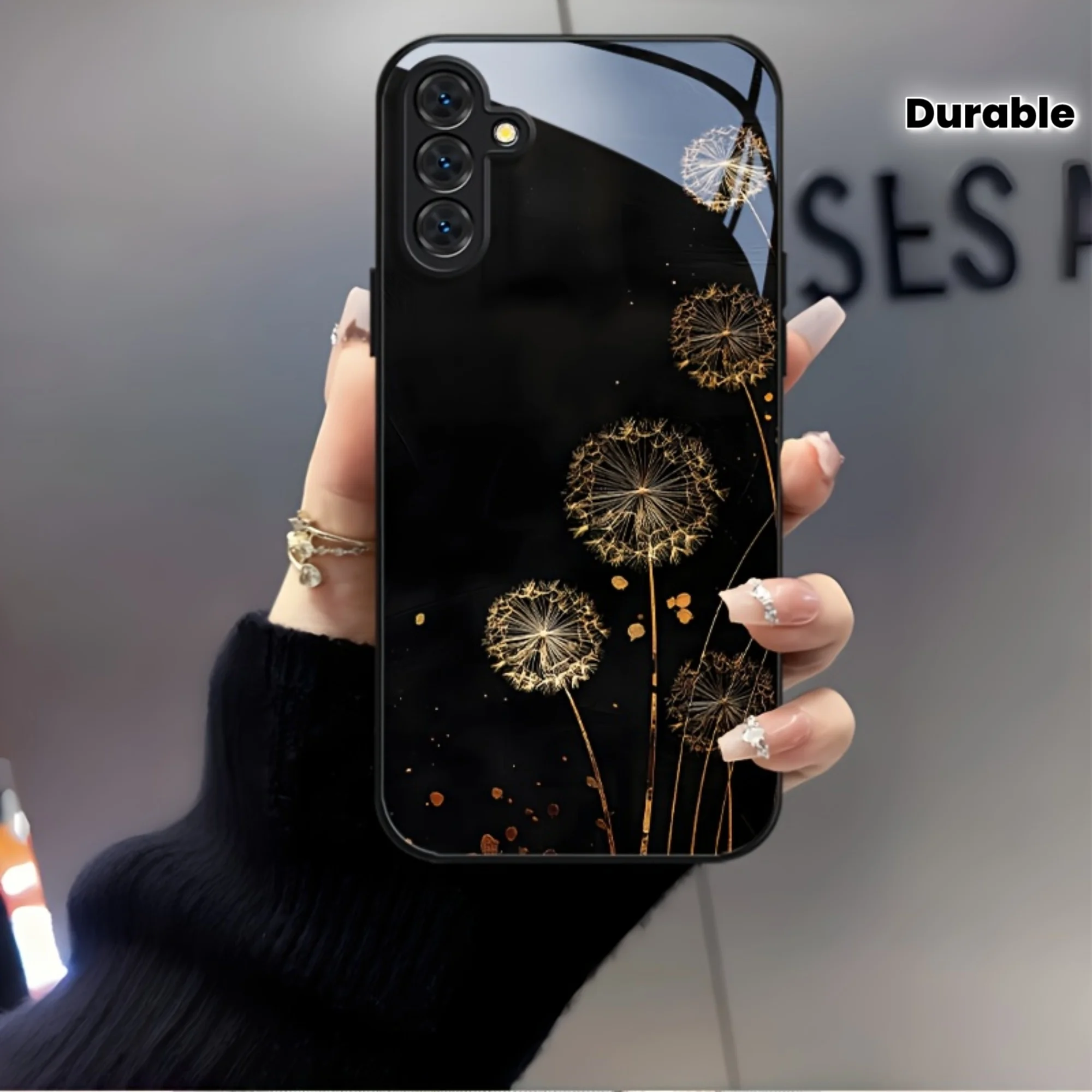 Tempered glass Mobile Phone Case for Samsung Galaxy S26 S25 FE S24 Plus S23 Ultra S22 S21 5G Fashionable versatile Black A52 A53