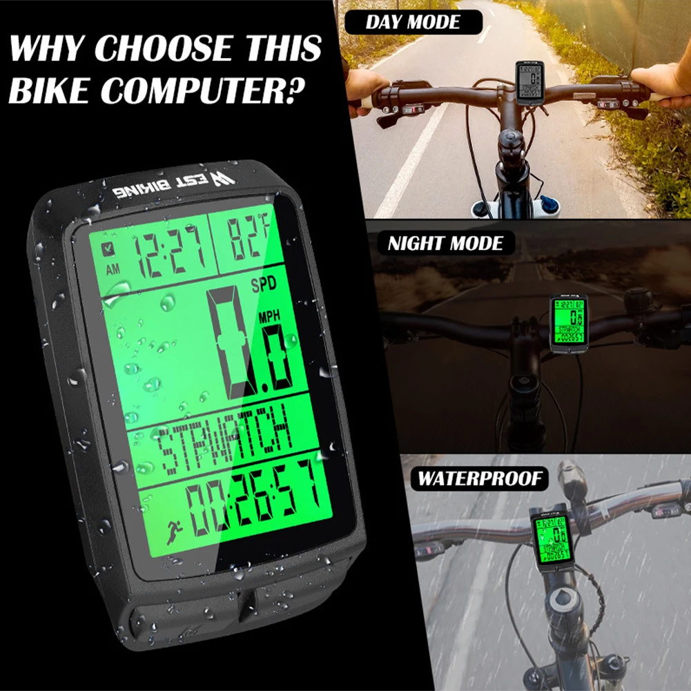5-language Mountain Bike Road Cycling Wireless Computer Multi-function Interface Waterproof Speedometer Cycling Odometer