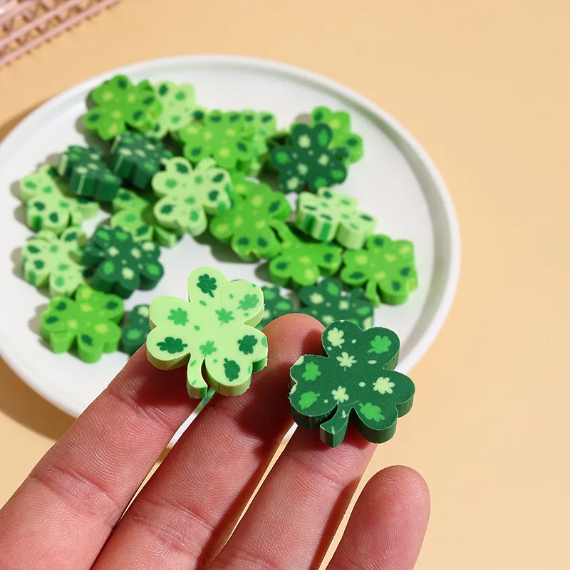 Popular St. Patrick's Day eraser, children's stationery with a shamrock design, Irish-themed prize for elementary school student