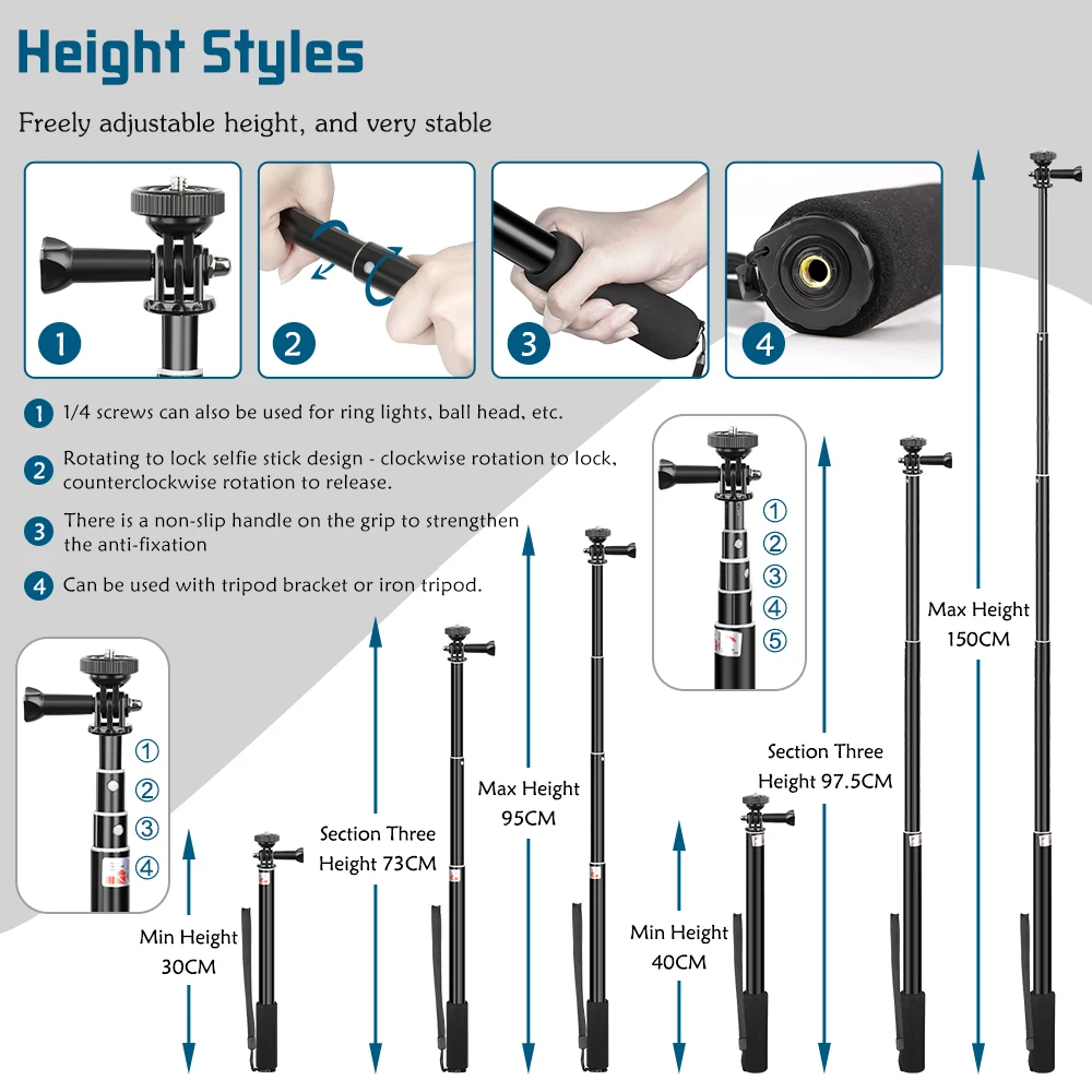 SH Table Floor Selfie Tripod For Phone Camera Stands Reflectors Photo Studio Video With Bluetooth Remote Control Shooting