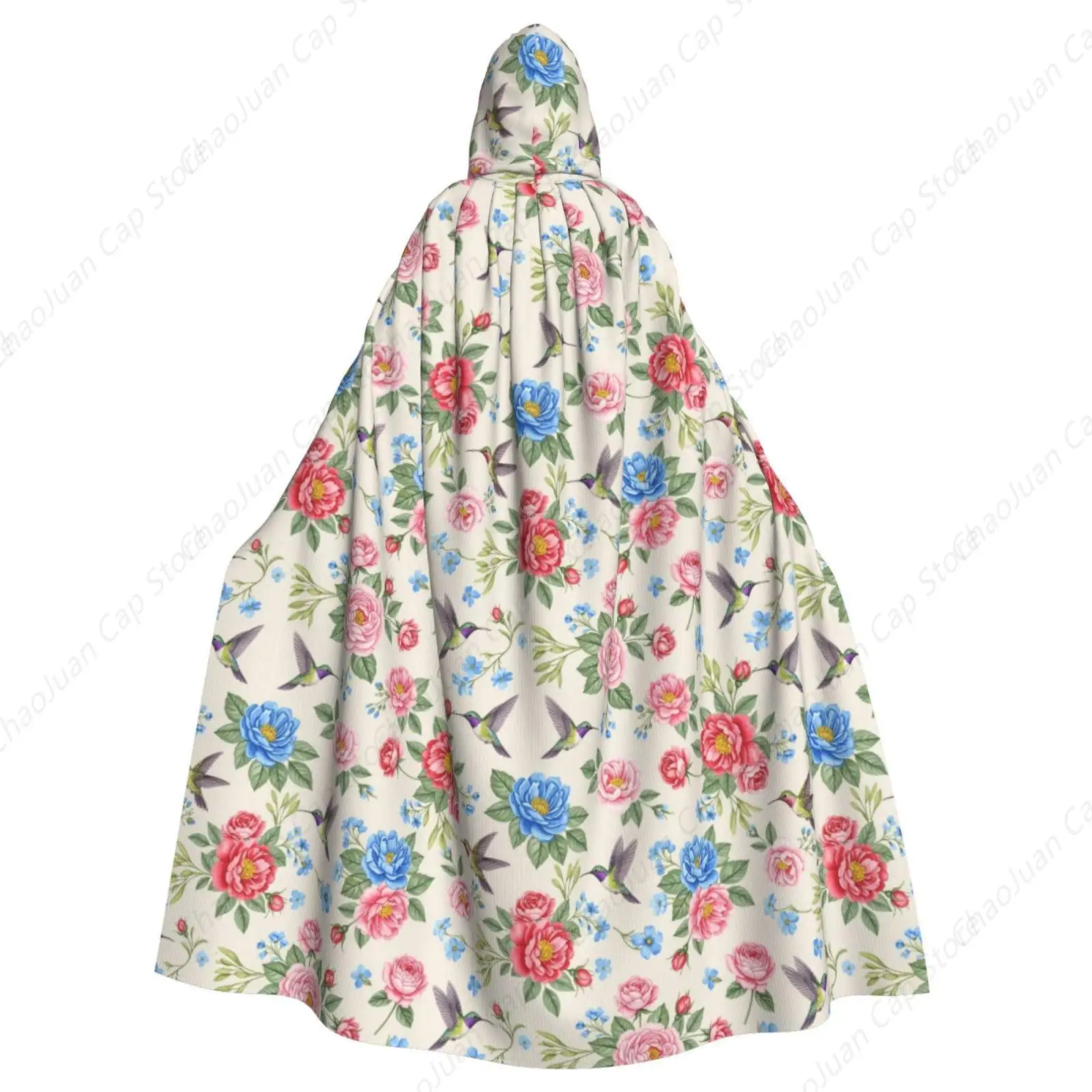 

Женская и мужская длинная толстовка с капюшоном, плащ для ведьмы, винтажная накидка Friar, верхняя одежда 58 дюймов (для цветов с цветочным принтом)