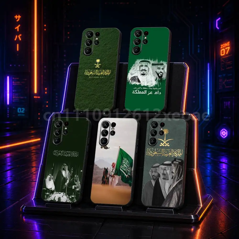 Kingdom Of Saudi Arabia Black Silicone TPU Case For Samsung Galaxy S25 S23 S21 S20 S22 S24 S26 S30 Plus Ultra