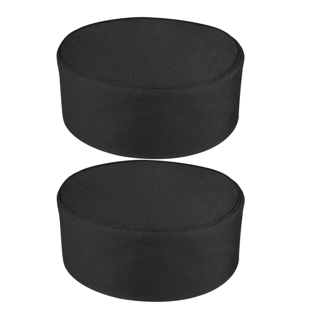 

2 Pcs Chef Hat Adjustable Cap Cloth Durable Hats Breathable Working Catering Black