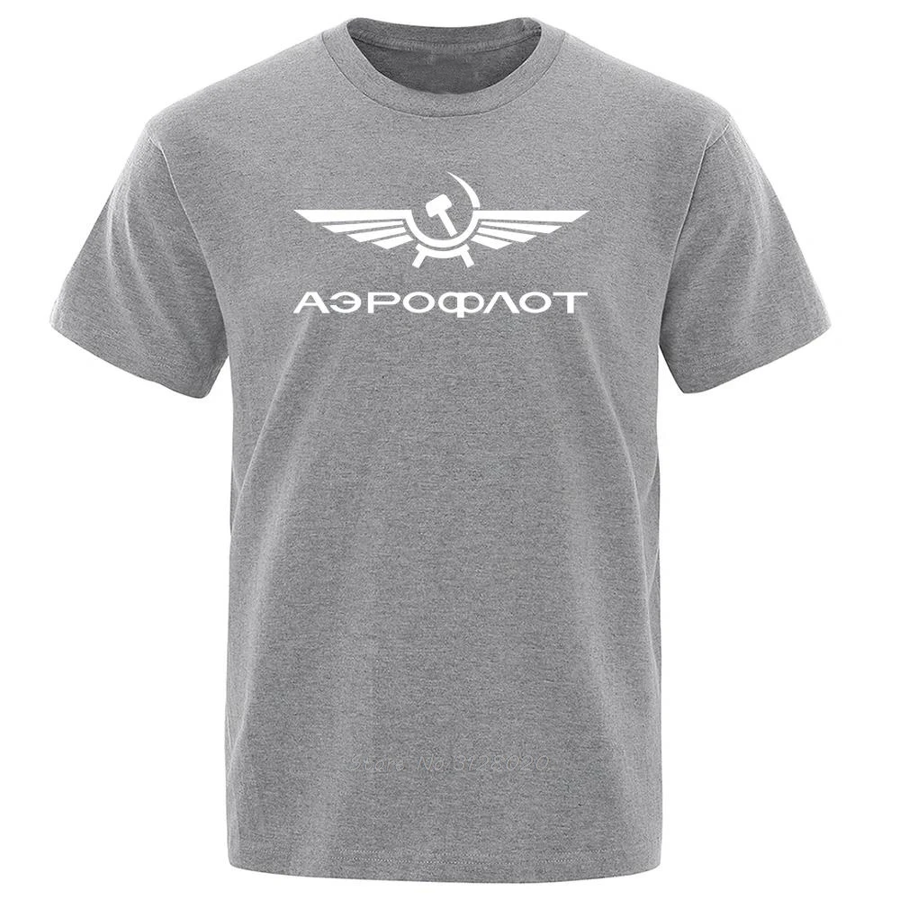 Aeroflot Aviation Russe Pilote Aerospace Aviateur T-Shirt Men Summer Cotton Short Sleeve Fashion Casual Clothes Oversize T Shirt