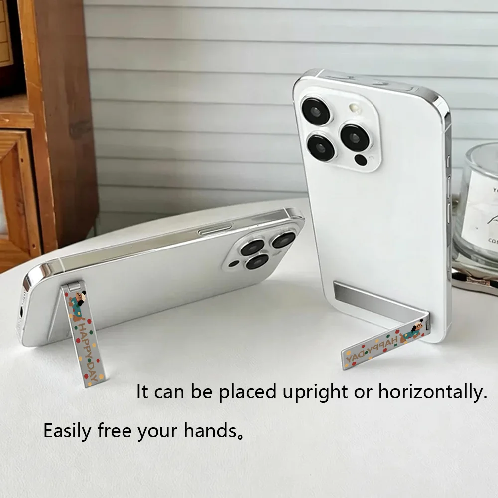Ultra-thin Invisible Phone Kickstand Folding Back Sticker Cellphone Holder Adjustable Universal Desktop Support Stand For iPhone view 2