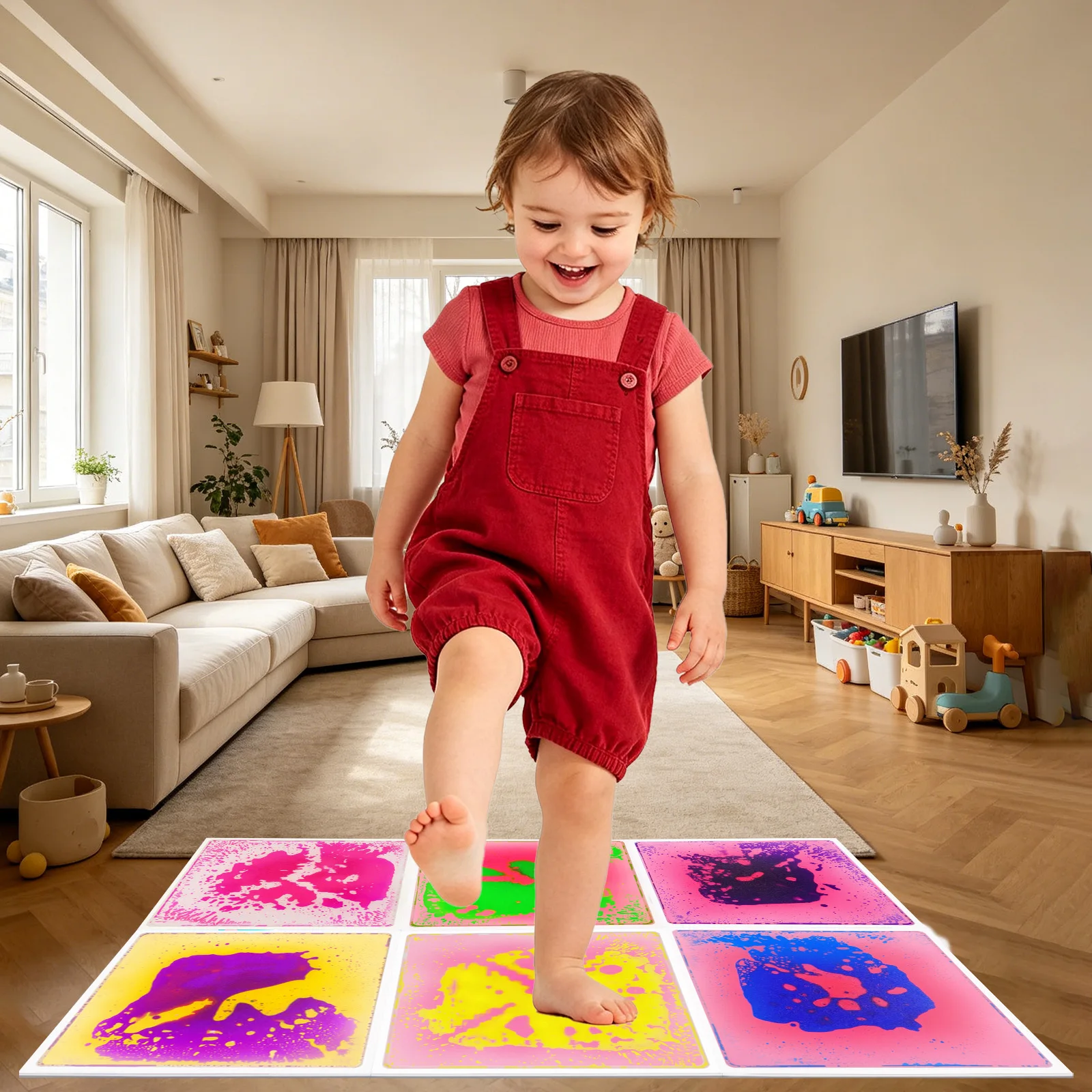 Multicolor Autism Sensory Mat Kids Sensory Walking Pads DIY Combinable Sensory Touch Tiles Toddler Sensory Pad