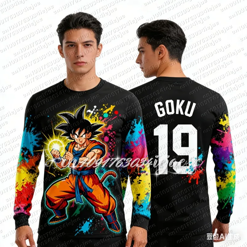 

Детская спортивная футболка с длинным рукавом «Аниме Драгон Болл Z» 2026: удобная, дышащая, быстросохнущая, с изображением Гоку