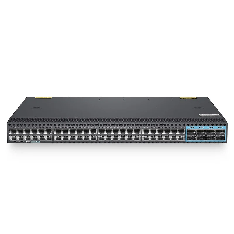 HNS-6348-48Q10S 48-Port Ethernet L3 Data Center Switch, 48 x 10Gb SFP+, 8 x 100Gb QSFP28, Support MLAG/Stacking, Broadcom Chip