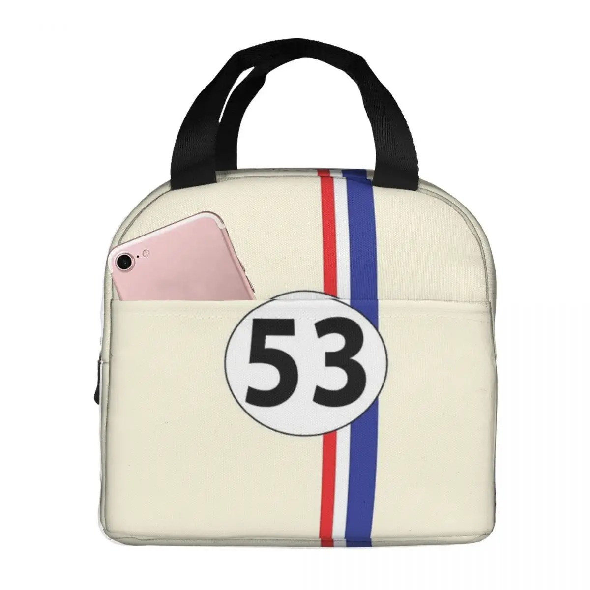 

Herbie, Number 53 Lunch Bags Insulated Bento Box Portable Lunch Tote Resuable Picnic Bags Cooler Thermal Bag for Woman Girl