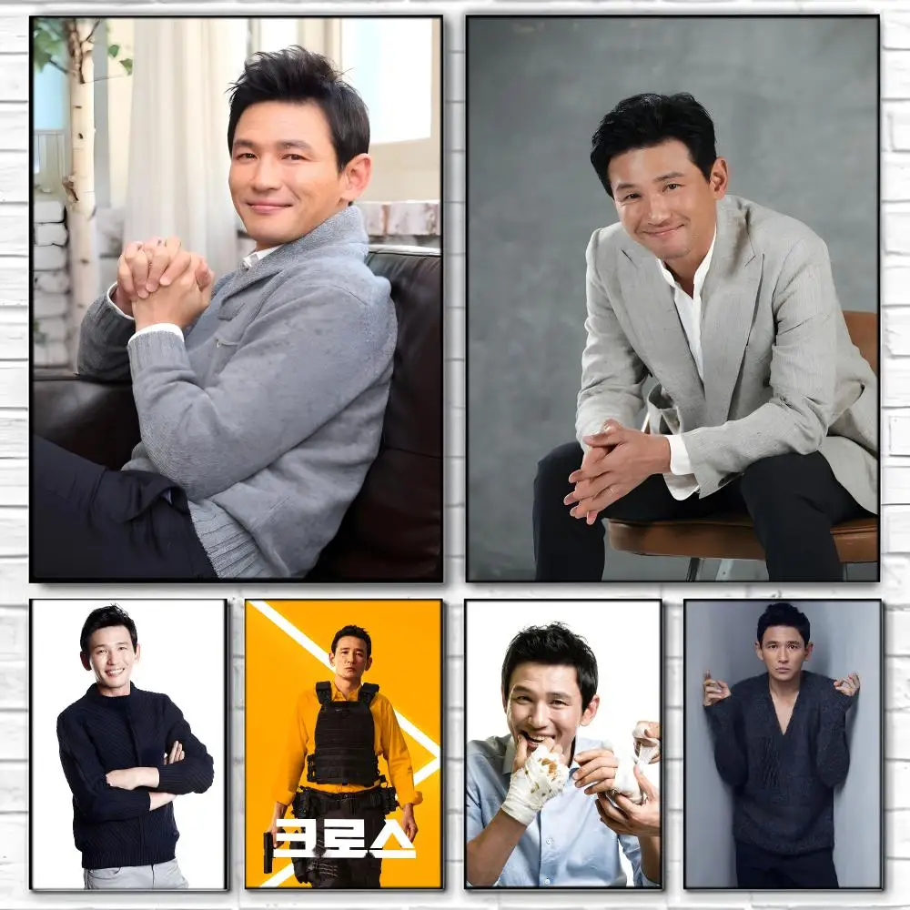 Korean Actor H-Hwang Jung min Poster  Self-adhesive Art Waterproof Paper Sticker Coffee House Bar Room Wall Decor