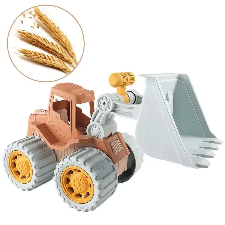 Set da gioco con sabbia per veicoli da costruzione ecologico in paglia di grano |   Strumenti per escavatore bulldozer |   Giocattoli da spiaggia estivi di alta qualità