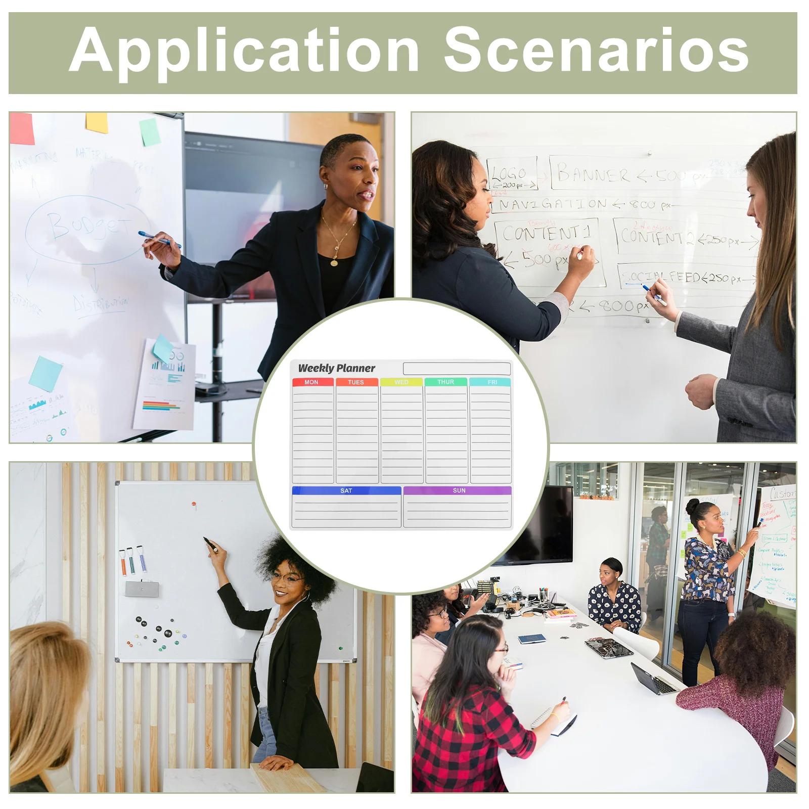 Large Weekly Planning Whiteboard Sticker Calendar Magnetic Wall Planner Office Home Organization Weekly Schedule Reminder Board