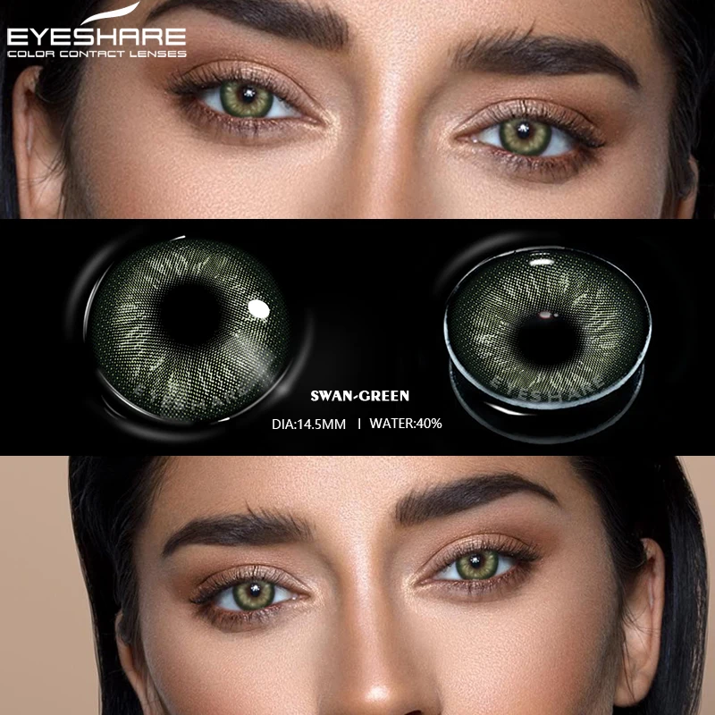 Lentes de contato lentes de contato coloridas para olhos 2 peças lentes de contato coloridas azuis naturais beleza anual lentes de contato cosméticas verdes