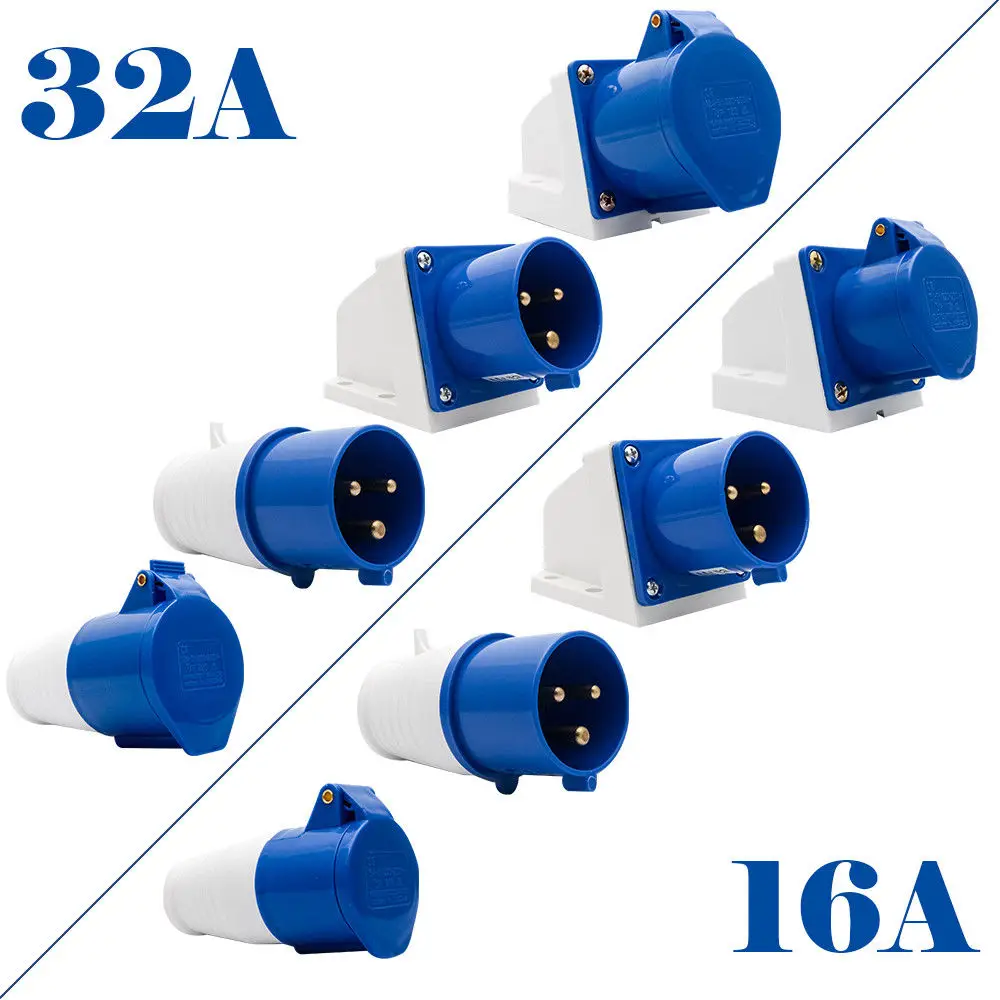 IP44 Industrial Socket 3 PIN Waterproof Connector 16A 32A Socket Industrial Male Female Electric Plug 240V Wall Mount Plug 1pcs