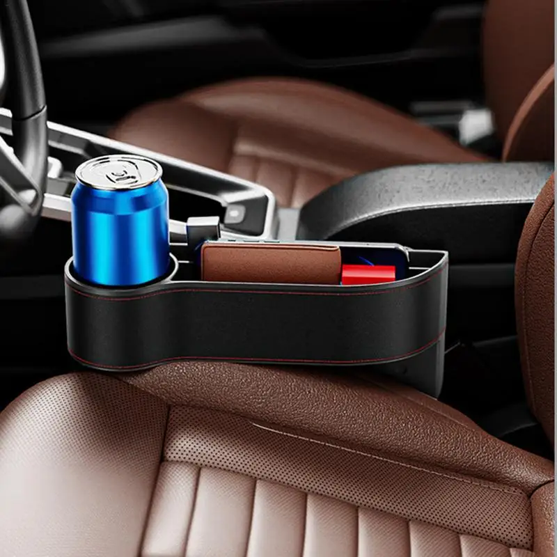 Car Interval Bag Seat Interval Storage Box With Cup Holders Multifunctional Interval Bag Car Interior Accessories Storage Bags