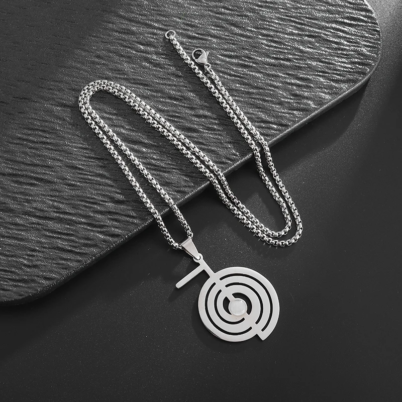 Stainless Steel Cho Ku Rei Pendant Necklace Reiki Protection Healing Chokurei Necklace Energy Yoga Amulet Jewelry Gifts