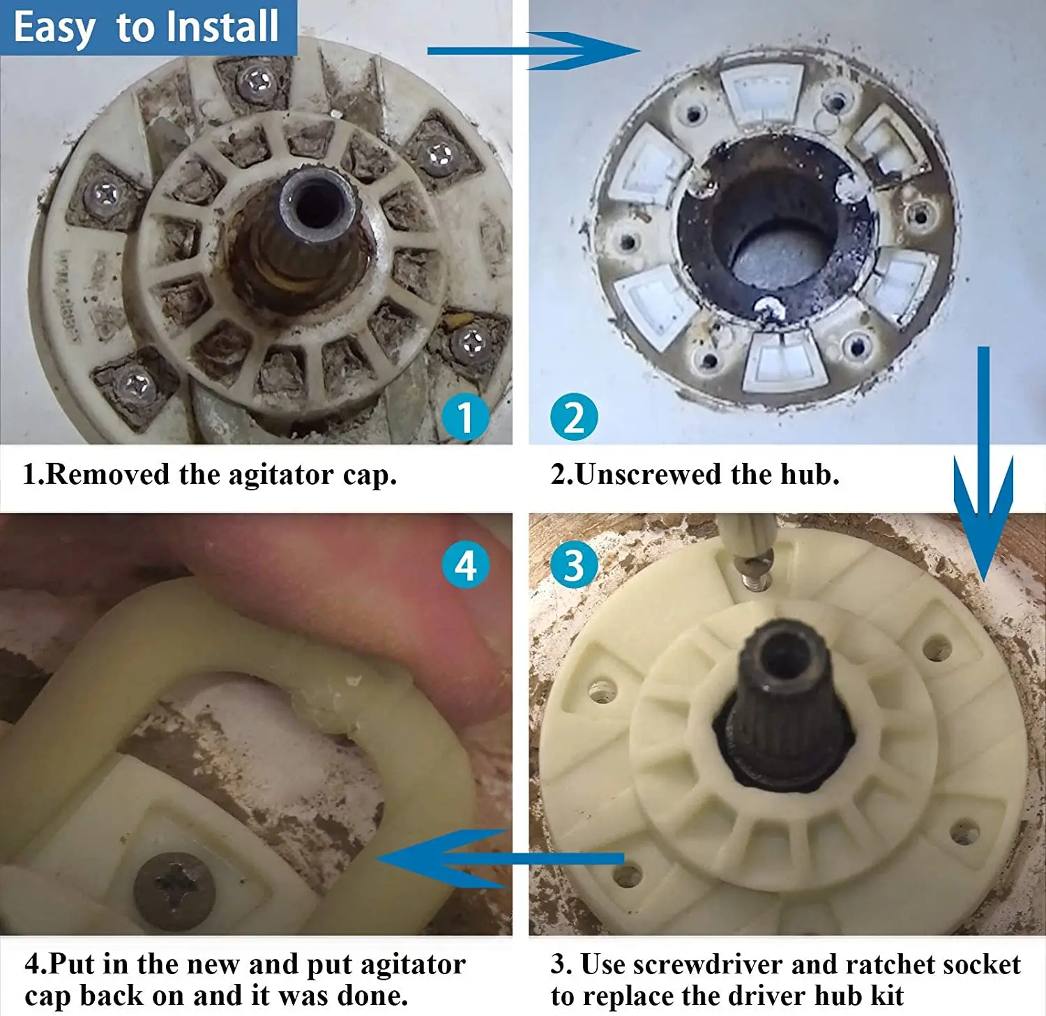 2pcs/kit Washing Machine Drive Hub Replace W10396887 & W10528947 fit for Maytag Whirlpool Kenmore Amana Crosley Inglis Admiral