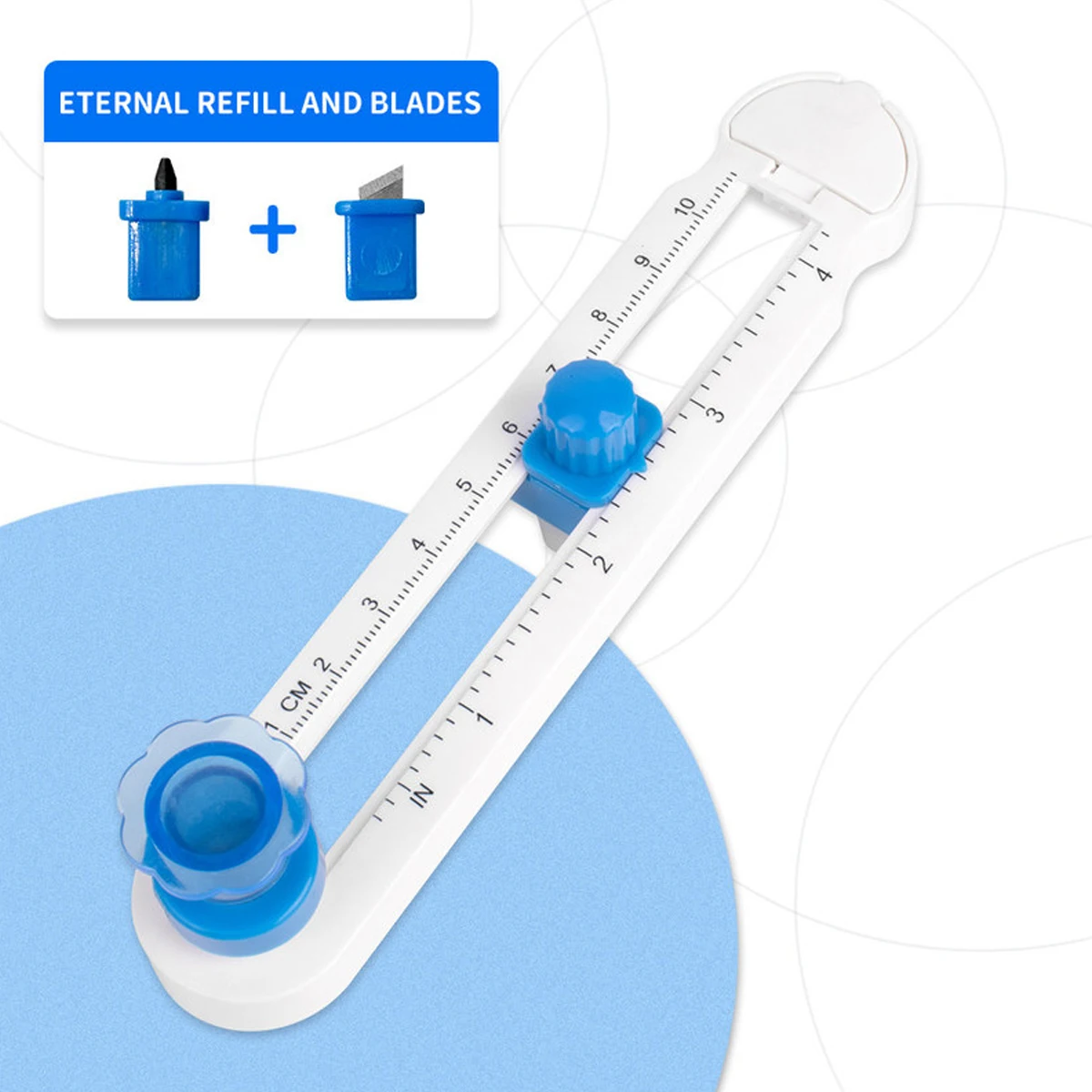 

Металлический и пластиковый круглый инструмент для вырезания бумаги, диаметром 20 см, для работы с цветной художественной бумагой.