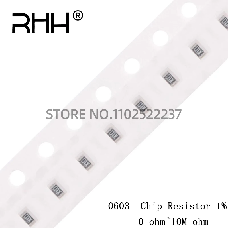 5000pcs 0603 1% SMD 1/10W chip resistor resistors 0 ohm ~ 10M 0R 1K 4.7K 4K7 10K 100K 1 10 100 220 ohm 0R 1R 10R 100R 220R 330R