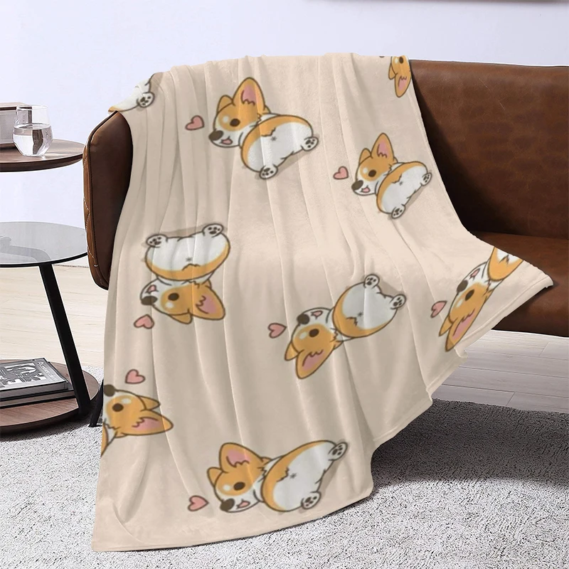 

Cute Dog Cartoon Blanket Furry Sofa Blankets and Bedspreads Bedspread on the Bed Winter Knee Warm Baby & Throws Double Comforter