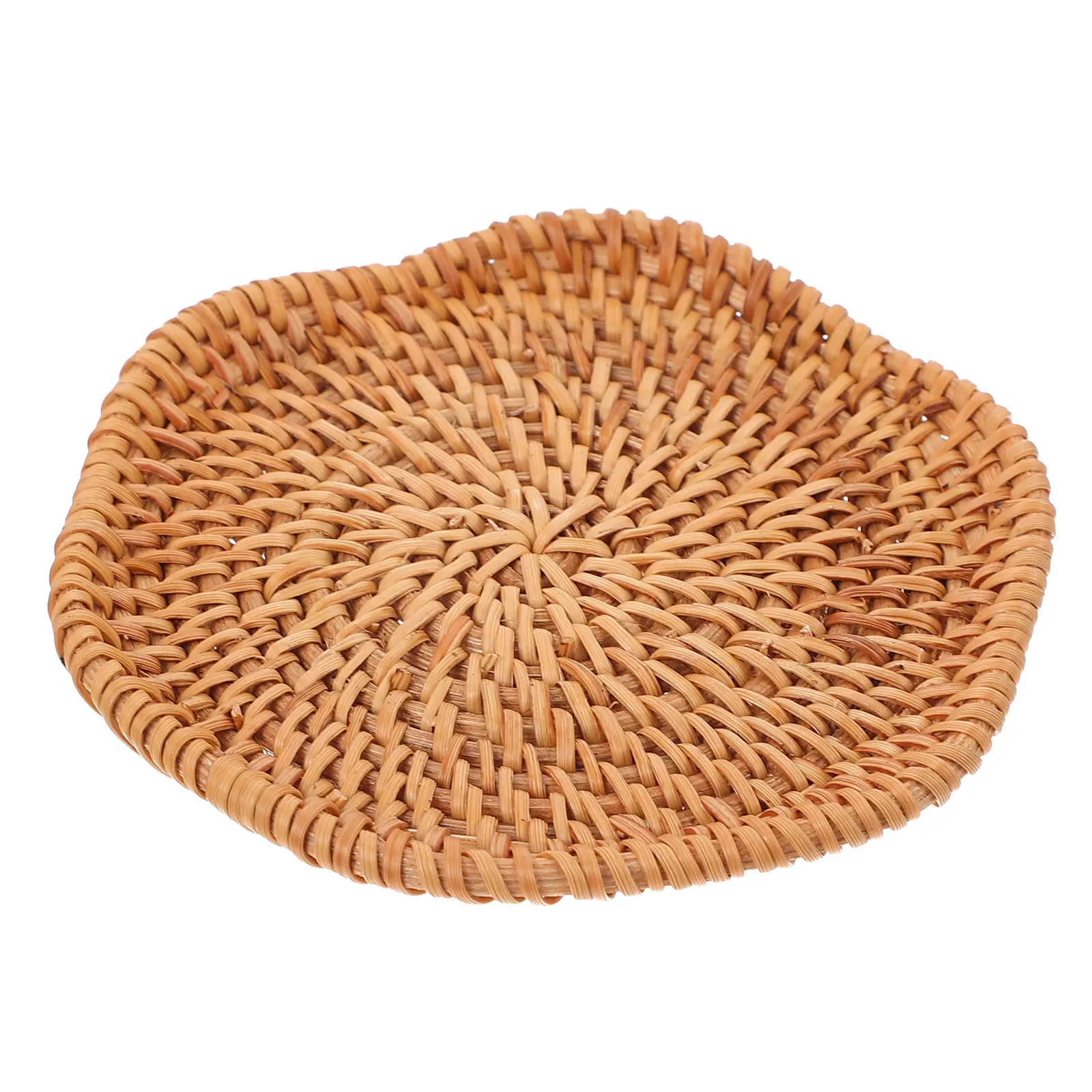 

Natural Rattan Hand-Woven Heat Insulated Coaster Cup Cushion Table Mat Decorative Home Cup Pad Home Coaster Teacup Cushion