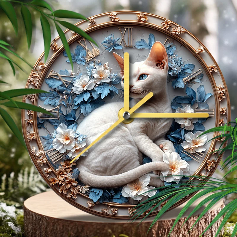 Sphynx Cat Pet Clock  Ideal Gift for Pet Lovers, Cat and Dog Memorial, Perfect for Home Décor & Christmas Gifts