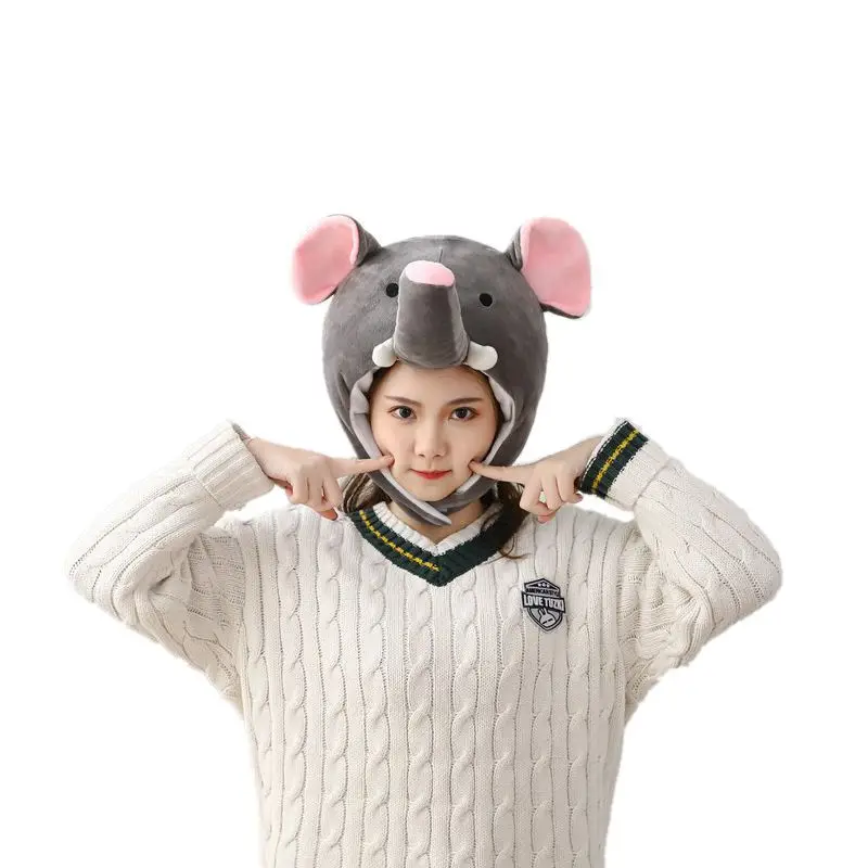 Elephant Head Party Hat Stylish Cosplay Props Funny Role Play Costume Hat Festival Headdress Cap Party Cap