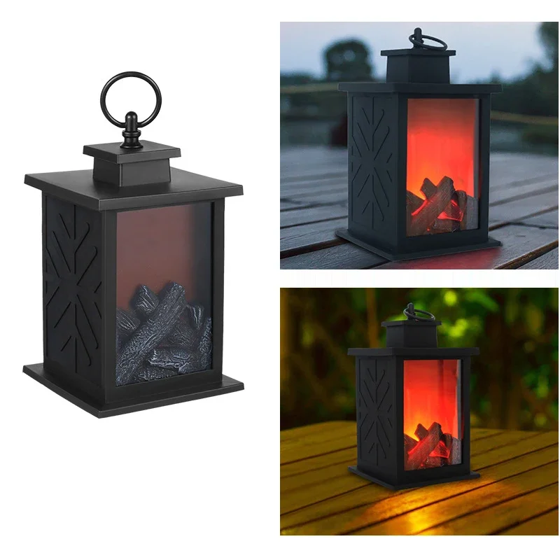 LED Fireplace Lights, Charcoal Style Decorative Table Lamp, Flame Lighting for Winter Christmas Holiday Gift Party Home Decor