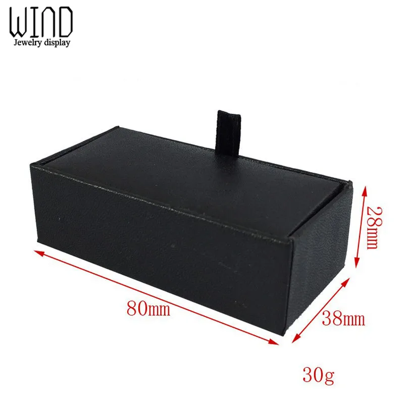 Black Paperboard & Velvet Cufflinks Tie Clips Box Quality Men\'s Cufflinks Jewelry Package Box Craft Badge Gift Box For Jewelry