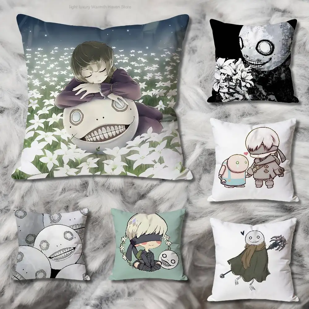 N-Nier R-Replicant Emil Dark Anime Celebrity Merchandise All-Match Printed Pillow Case Sofa Car Office Room Decoration Protector