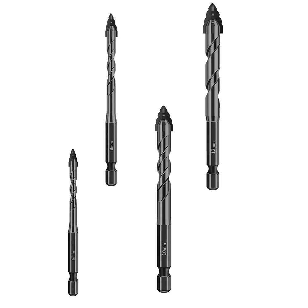 Drill Bit 6/8/10/12mm Four-Flute Eccentric Triangle Drilling Tools For Glass Tile Punching Tool Electric Drill Power Tool
