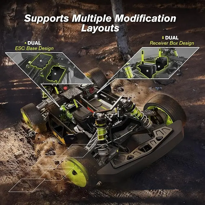 1 10 Scale Brushless RC Car 50 MPH High Speed 4WD Rally Monster Truck with Gyro for Adults and Kids 8 Years Up