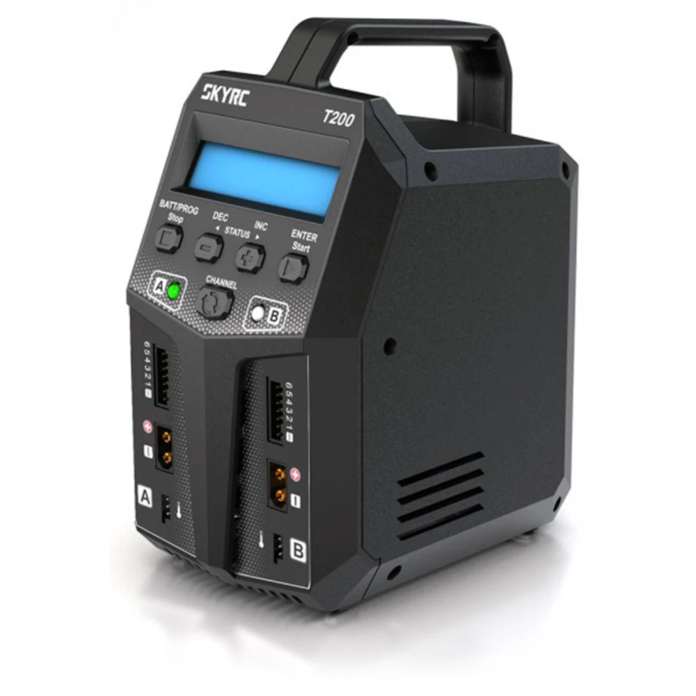 

SKYRC T200 2X100W 12A AC/DC Dual Balance Charger QC3.0 DC 11-18V/AC 100-240V 1- 6S Battery Months