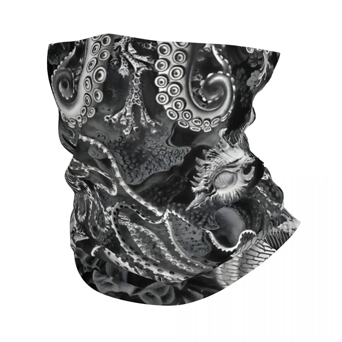 Octopus Squid Kraken Art Seashell Deep Sea Ocean Creatures Lover Bandana Neck Cover Printed Motor Tentacles Wrap Scarf