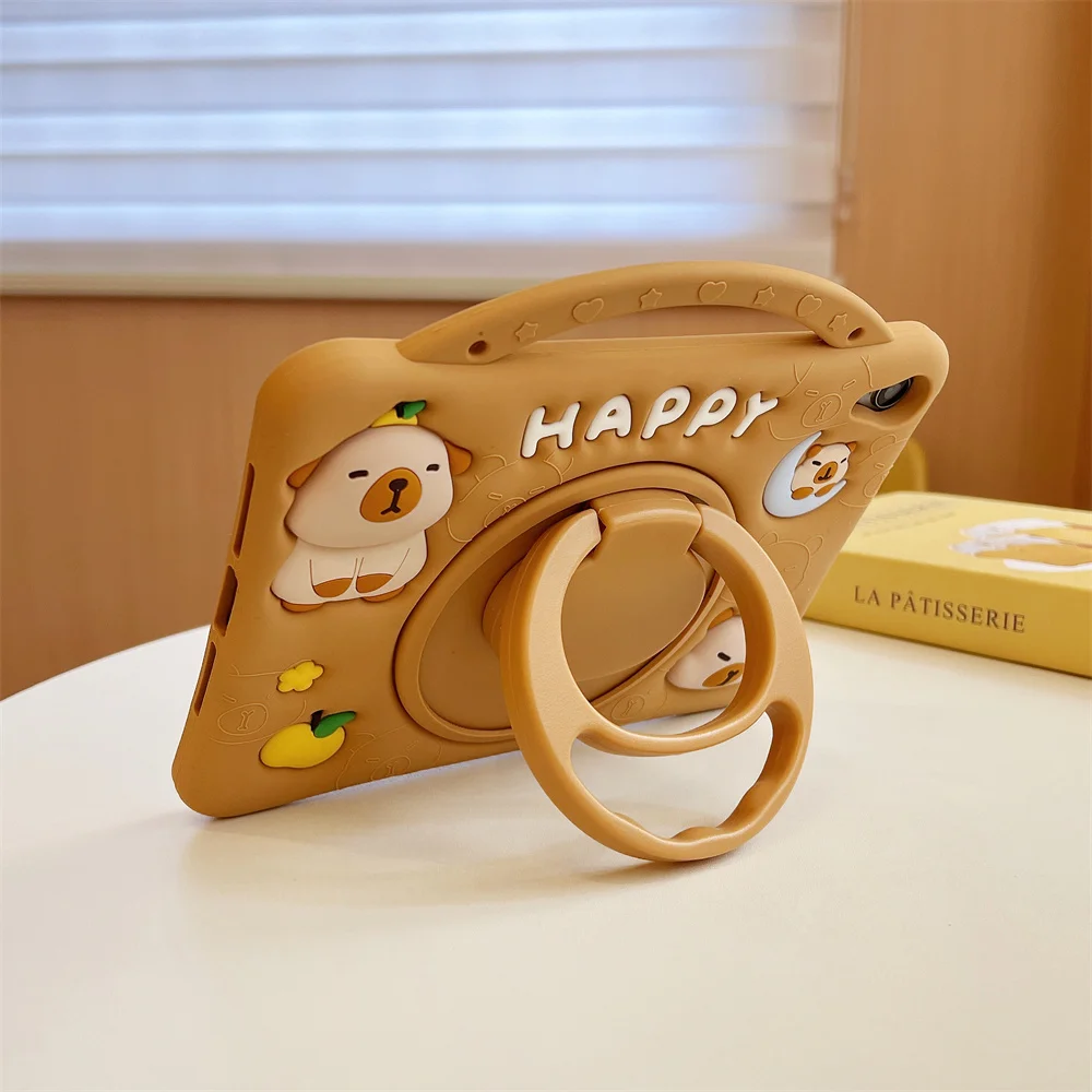 حافظة كابيبارا آي باد ثلاثية الأبعاد لجهاز iPad Air Mini 1 2 3 4 5 6 Pro 11 2022 2020 11 بوصة 7th 8th 9th 10.2 10th Gen 10.9 حافظة من السيليكون #5